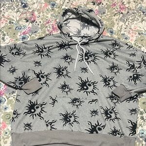Stella Viva Ying Yang Sun Patterned Hoodie